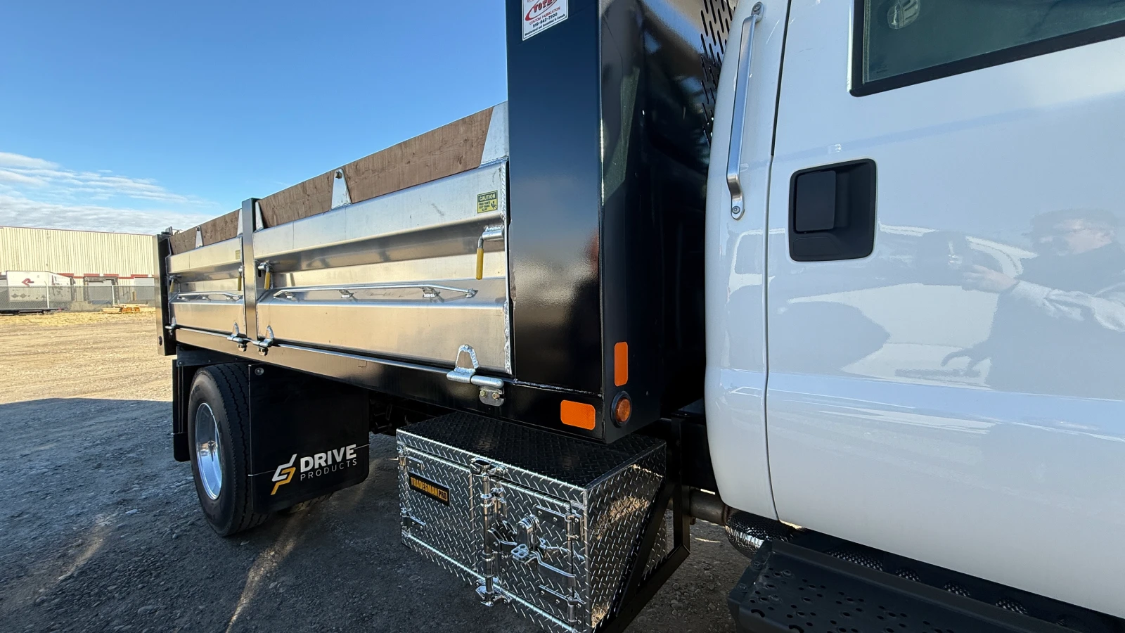 F750 With Hybrid Dump Body Closeup commercial vehicle upfit sold by FleetByDimitri